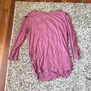 Pink long sleeve with slits at shoulder